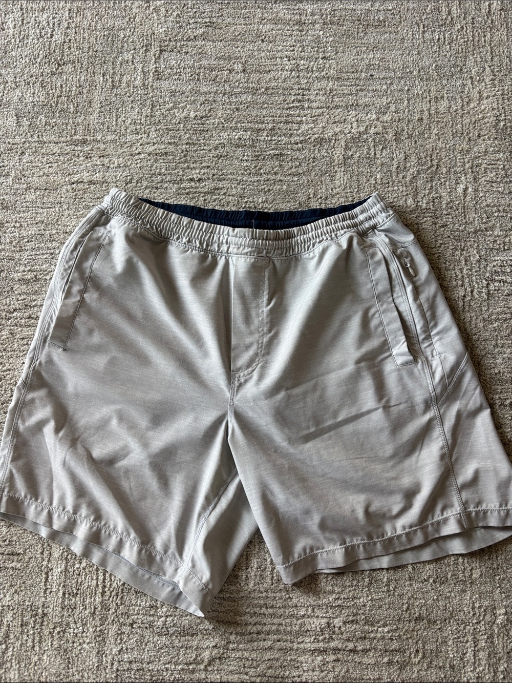Birddogs Men's Light Gray Hybrid Shorts with Navy Waistband. Coach Cockburns.
